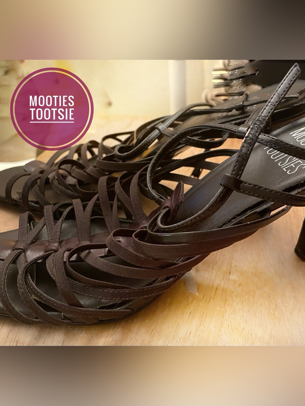 Scrappy mid-heel sandals